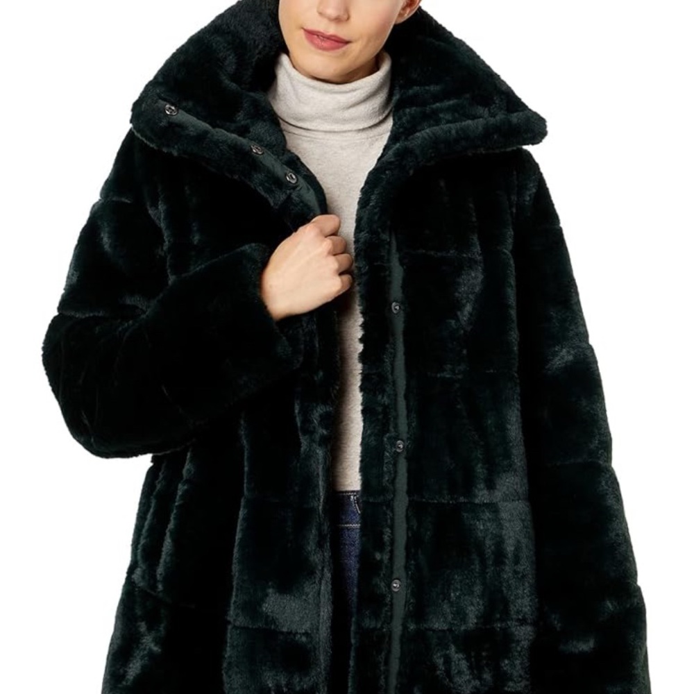 NVLT Black Faux Fur Coat M